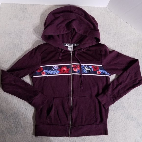 PINK Victoria's Secret Tops - PINK Victoria's Secret Zip-up Hoodie Sweatshirt